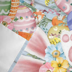 Easter Curtain Valances for Windows, Kitchen Valance Window Treatment, Spring Eggs Rabbit Ear Flowers Wooden Grain Light Filtering Block Curtains for Bathroom/Bedroom/Living Room 54'' x 18''