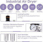 3/4" NPT Industrial Air Dryer for Compressor,4 Stage Air Drying System with 5-Micron & 0.01-Micron Filters,Auto Drain,Suitable for Plasma Cutter and Paint Spray