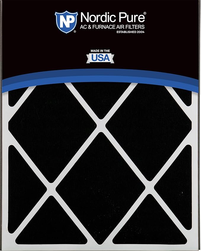Nordic Pure 20x25x5 (Actual Size: 19 3/4 x 24 1/4 x 4 7/8) Air Bear Air Filter Replacement MERV 15 Plus Carbon 4 Pack