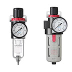 Compressed Air Pressure Filter Regulator Airtac BFR3000 3/8'' NPT 0-140 PSI Combo Piggybac Adjustable,Bracket,Gauge Semi-Auto Drain