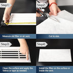 Air Vent Filters,20"x140"Cut to Fit Air Filter Material (100+Filters),MERV 8 Electrostatic Air Vent Filter for Home Floor, Grilles, Ceiling, HVAC Furnace Vents, With 48PCs Adhesive Hook Tape