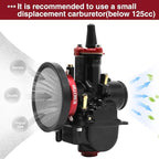 Carburetor Carb Velocity Stack Air Filter Cleaner Modified Trumpet Aluminum Alloy with Sponge Filter Steel Mesh for PWK32-34mm Short Style Fast Intake Suggest for Small Displacement (Red,55mm)