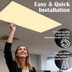 4 Pcs Fluorescent Light Covers - Classroom, Office 4 x 2 Feet Flame Retardant Magnetic Covers for Ceiling Lights Filters (Warm Yellow)