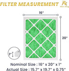 MervKing 16x20x1 Air Filter Actual Size: 15.7" x 19.7" x 0.75" MERV 13 MPR 1500-1900 | MADE IN USA | 6-Pack | Pleated HVAC AC Furnace Replacement