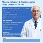 [Smart] Reverse Osmosis Water Filter Countertop,Ph+ & 6-Stage RO Water Filtration System-Alkaline Remineralization,4:1 Pure to Drain,40oz Auto-Fill & Stop Glass Carefe,No Installation Required(Blue)