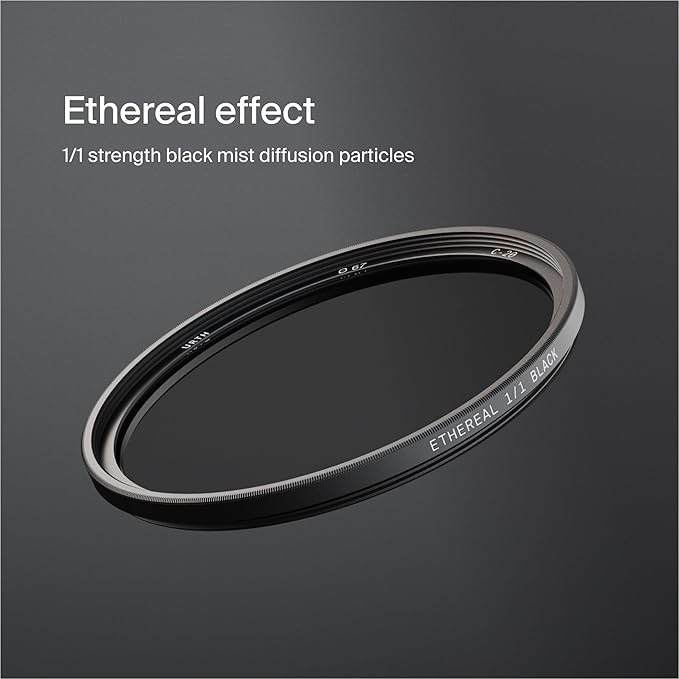 Urth 55mm Ethereal Black Mist ¹⁄₁ Diffusion Lens Filter (Plus+) - Cinematic Effect, 20-Layer Nano-Coated Light Dispersing Particles