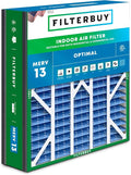 Filterbuy 20x25x5 Air Filter MERV 13 Optimal Smoke & Allergy Defense (1-Pack), Pleated HVAC AC Furnace Filters for Trion Air Bear, Generalaire, Skuttle, and More (Actual Size: 19.63 x 24.13 x 4.88)