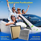 Cabin & Engine Air Filter Kit Fits 2024-2025 Tacoma L4 2.4L, Replacement for CF12964 CA10755, 87139-0C010, 17801-31130, 17801-0P051, 17801-0P050