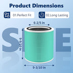 Core 400S To·xin Absorber Replacement Filter for LEVOIT Core 400S Smart WiFi Air Purifier, Funmit 3-in-1 H13 True HEPA Replacement Filter, Part # Core 400S-RF-TX (LRF-C401-GUS), Green, 1 Pack