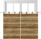 Vintage Western Bedroom Curtains 63 Inch Length, Window Curtains Tab Top, Rustic Farmhouse Wooden Grain Barn Door Light Filtering Window Treatments Drapes 42"x63" 2 Panel