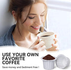 200 Count Fanativita K Cup Coffee Filters Disposable for Keurig Single Cup, Compatible with All Reusable K Cups (White)