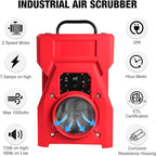 MOUNTO 1000cfm Portable Industrial Air Purifier Negative Air Scrubber - Powerful 1HP Motor, True HEPA Filter, 2-Speed, Handle and wheels 3-Year Warranty (Red)