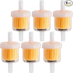 6PCS 1/4 Inch Gas Inline Fuel Filters, with magnet, Universal for Stratton Small Engine, Kohler, Kawasaki, Birggs, John Deere, Gasoline Generator Lawn Mower Motorcycle
