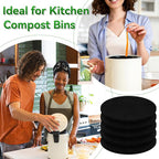 12 Pack Charcoal Filters for Compost Bucket, 6.7 Inch Compost Filters for Countertop Bin, Activated Carbon Replacement Filters for Kitchen Compost Bins, Home Bucket Compost Bin Refill, Round (12)