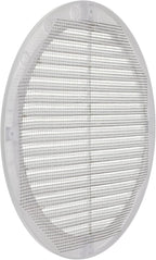 Vent Systems 8" Inch (Opening Dimensions) White Soffit Vent Cover - Plastic Round Air Vent Grille - Built-in Mesh Screen - HVAC Register Louver for Bathroom, Home, Kitchen