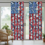 4th of July Outdoor Curtains for Patio Patriotic Flowers Farmhouse Red Waterproof Outside Curtains with Grommet Top Weatherproof Curtain for Cabana Pergola Gazebo, 2 Pack, 54" W x 84" L
