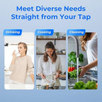 Waterdrop UA-5Y 𝟓 𝐘𝐞𝐚𝐫𝐬 Under Sink Water Filter System, Ultra Long Life, Reduces Lead, Chlorine, Bad Taste & Odor, Water Filter for Sink Faucet Direct Connect to Kitchen Faucet, USA Tech