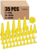 Hydraulic Oil Service Plugs Large Medium Small Sizes Multi Pack Rubber Drip Proof Hose Plugs Industrial Hydraulic Kit for Irrigation, 3 Sizes(35 Pcs,Yellow)