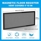 4 PCS Magnetic Vent Covers - 4.7"x10.2" Magnetic Air Vent Screen - for Floor/Wall/Ceiling Registers - Easy Install, Secure Fit - Durable(Fits Registers 5" to 6" W x 10" to11" L)