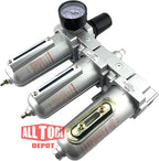 3/4" NPT HEAVY DUTY Industrial Grade Filter Regulator Coalescing Desiccant Dryer System For Compressed Air Lines, Metal Bowls, Great For Paint Spray And Plasma Cutter(MANUAL DRAIN)