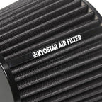 Universal 3/3.5/4" (75/89/100mm) High-Flow Air Filter, Reusable Cone Cold Air Intake, High Performance, Clamp-On Car High Flow Air Kit, Flange Diameter: 3/3.5/4 Inch, Height: 10 Inch, BLACK