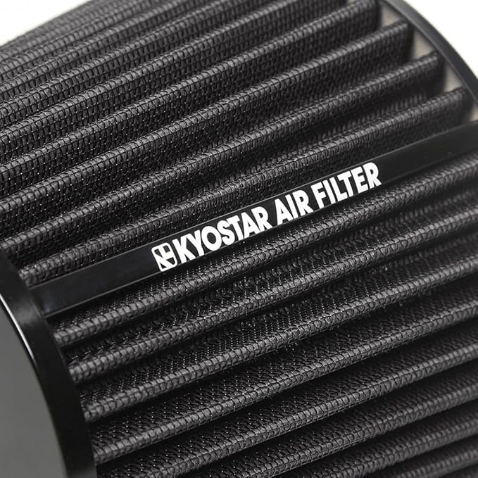 Universal 3/3.5/4" (75/89/100mm) High-Flow Air Filter, Reusable Cone Cold Air Intake, High Performance, Clamp-On Car High Flow Air Kit, Flange Diameter: 3/3.5/4 Inch, Height: 10 Inch, BLACK
