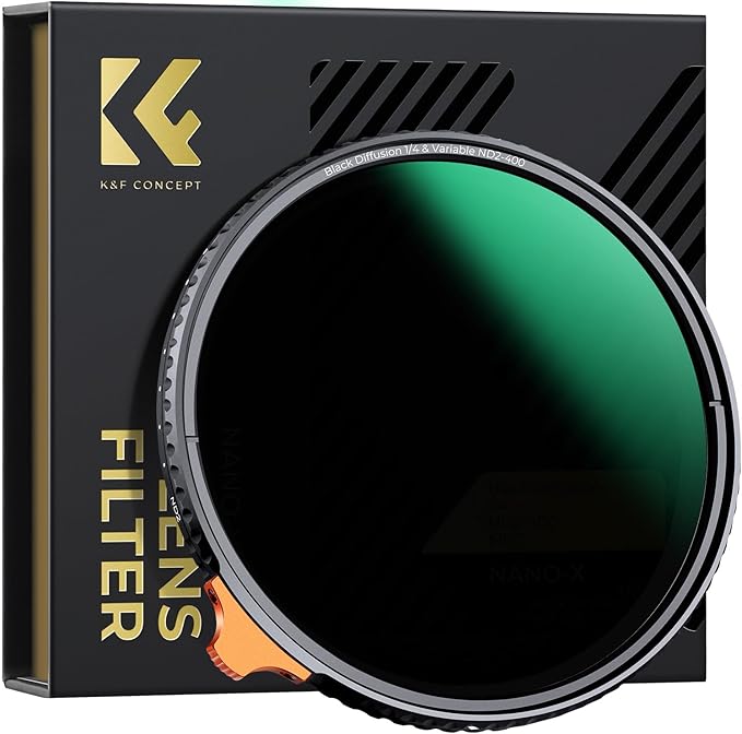 K&F CONCEPT 52mm Black Diffusion Mist 1/4 Effect & Variable ND2-400 (1-9 Stops) ND Lens Filter 2 in 1, Putter Adjust Multi-Function Filter for Camera Lens with 28 Multi-Coated (Nano-X Series)
