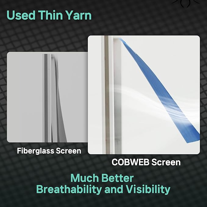 Premium Window Screen Replacement DIY KIT 39"51" Blocks Rain, Pet Scratch, Pollen, Fine Dust 99%, 30Mesh Durable New Material, Repair DIY Tools Included(W39in X L380in)
