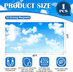 Fluorescent Light Covers - Classroom Covers for Ceiling Lights, 1 PCS 4 x 2 Feet Magnetic Light Filters, Classroom, Office Decor (Blue Skies & White Clouds)