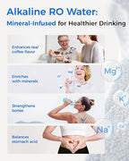 [Dual Flow] Waterdrop WD-T4-A Alkaline pH+ Reverse Osmosis Water Filter, NSF/ANSI 372 Certified, 10-Stage, 450GPD Tankless Undersink RO Filtration System, 2:1 Pure to Drain, BPA Free, Plug-in required