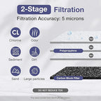 SimPure Whole House Water Filter System, 2 Stages Clear Home Water Pre-Filtration with Carbon and Sediment Filters, Reduce Odor, Chlorine, Taste, Iron, 1" NPT Brass Port, BPA Free(DB10C-2)