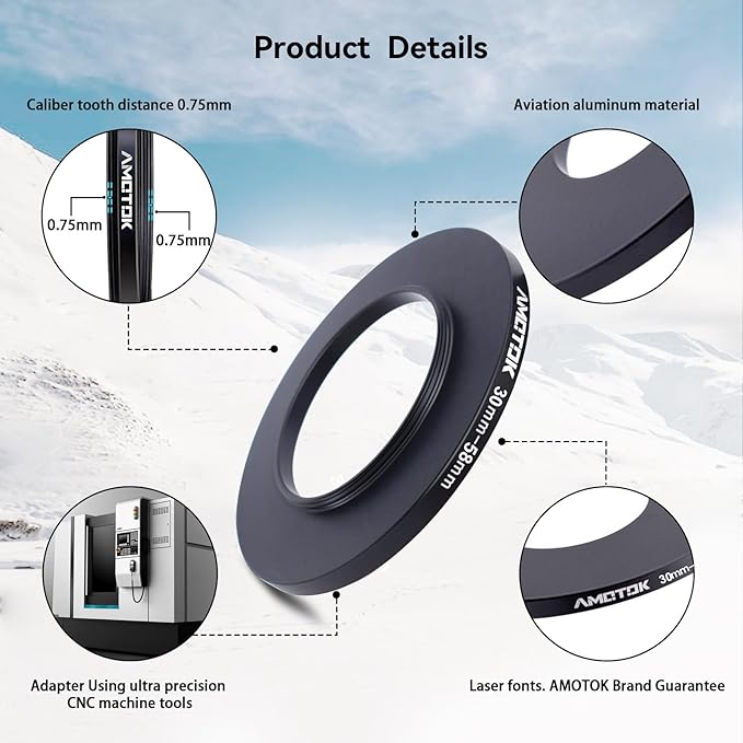 30mm Lens to 58mm Camera Lens Adapter,30mm to 58mm Filter Step up Ring Adapter Ring,Compatible All 58mm Filter Accessory