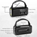 Emergency NOAA Weather Radio, 10000mAh/37000mWh,Solar Hand Crank Radio with AM/FM, Flashlight & Reading Light, Rechargeable Battery,SOS Alarm, for Valentines Day Gifts Indoor Outdoor Emergency
