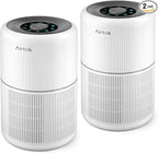 2 Pack Air Purifier for Home Bedroom with H13 True HEPA Filter for Smoke, Smokers, Dust, Odors, Pollen, Pet Dander | Quiet 99.9% Removal to 0.1 Microns | White Available for California
