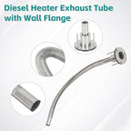 24mm Stainless Steel Exhaust Pipe Air Intake Filter and Pipe Double Wall Through the wall Connector Fitting Exhaust Wall Flange Port Socket for Diesel Parking Heater Install on RV, Greenhouse, Garages