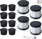 POWERTEC DCV5011H HEPA Filters for DeWalt DCV501HB 20V Cordless Handheld Vacuum 4 Pack w/ 8 Pack Foam Sleeve Filters, Cartridge Filter for DeWalt Vacuums (75123)