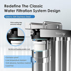 Waterdrop TST-UF 0.01μm Ultra-Filtration Under Sink Water Filter System, Stainless Steel Water Filter for Sink, 5X Service Life Under Sink Water Filtration System, Removes 99% of Substances