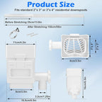 WADEO Rainwater Collection System, Rain Barrel Diverter Kit Fits for 2"x 3" or 3"x 4" Residential Downspouts, Downspout Diverter with Adjustable Valve and Filter, 5FT Hose, White