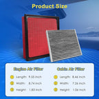 Cabin Engine Air Filter Kit Fits Es250, Es350, Nx250, Nx350, Rx350, Tx350, Avalon, Camry, Gr Corolla, Grand Highlander, Highlander, Rav4(Not for Hybrid)