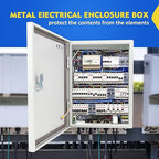 Outdoor Electrical Junction Box, 20 x 16x8'' NEMA 4X Enclosure Box, Wall Mounted IP66 Waterproof & Dustproof Lockable Metal Junction Box