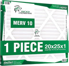 20x25x1, 1Pcs ECO POWER Air Filter MERV 10, Pleated HVAC AC Furnace Air Filters Replacement, Comparable to MPR 1000 & FPR 7 (Actual Size: 19.6 x 24.6 x 0.75 Inches), SB3332