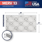 BNX TruFilter 14x25x1 MERV 13 (2-Pack) AC Furnace Air Filter - MADE IN USA - Electrostatic Pleated Air Conditioner HVAC AC Furnace Filters - Removes Pollen, Mold, Bacteria, Smoke