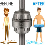 AquaHomeGroup 20 Stage Shower Head Filter with Vitamin C E A for Hard Water - High Output Filter to Remove Chlorine and Fluoride - 2 Replacement Cartridges - Consistent Flow Showerhead Filter