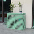 Wood Air Conditioner Fence Screen - Hide Outdoor Unit Stylishly with Tall Weatherproof Shutters Central Air Conditioner Covers (Green L105Xw45Xh95Cm)