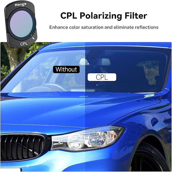 Haoge Filter Set for DJI Osmo Pocket 3 Creator Combo,with CPL, Variable ND 2-32,Variable ND 64-512 Filters and Screen Protector,Kit for Landscape Photography