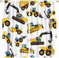 Kids Construction Equipment Window Curtains, Excavator Tractor Tow Truck Rod Pocket Decorative Windows Curtain for Children Teens Boys Girls Room Decor 84x84in (30% Blackout)