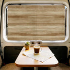 Light Brown Wood Grain Magnetic Double Layer Car Window Shades,Side Window Curtains for Blackout/Breathable Mesh View,Western Farmhouse Barn Door Privacy Sun Shades for Heat/UV Protection 26x20in 2pcs