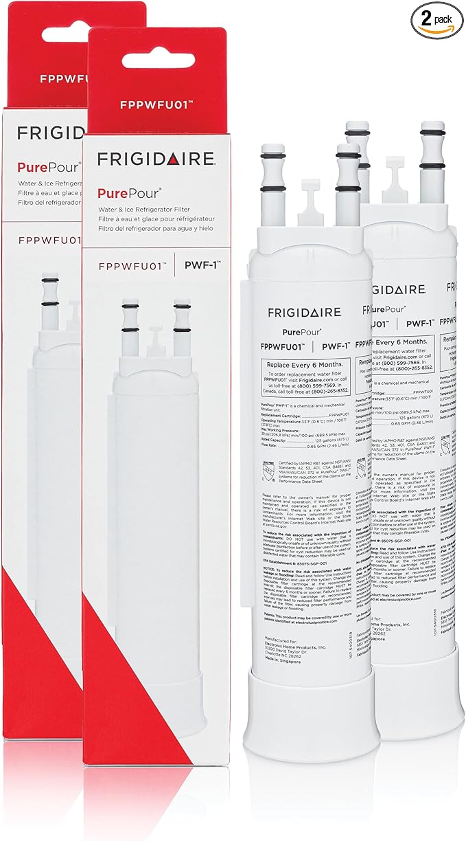 Frigidaire FPPWFU01 PurePour™ PWF-1™ Refrigerator Water Filter Replacement | Set of 2