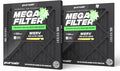 PuroAir MegaFilter - 12x12x1 Air Filter MERV 13 Activated CarbonTech Defense - Heavy Duty 3 Layer Furnace Filters Allergens, Pollen, Dust, Pet Dander, Smoke, Odors - HVAC Air Filter 12x12x1 (2-Pack)