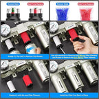 TAILONZ PNEUMATIC 3/4 Inch NPT 0-240 PSI Industrial Grade 4 Stage Air Drying System, Double Particulate Filter, Coalescing Filte,Desiccant Dryer and Air Regulator (Automatic Drainage）